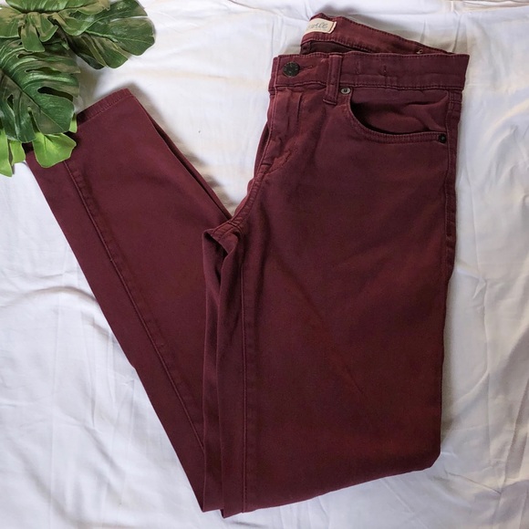 Madewell Denim - Madewell Maroon Colored Skinny Jeans